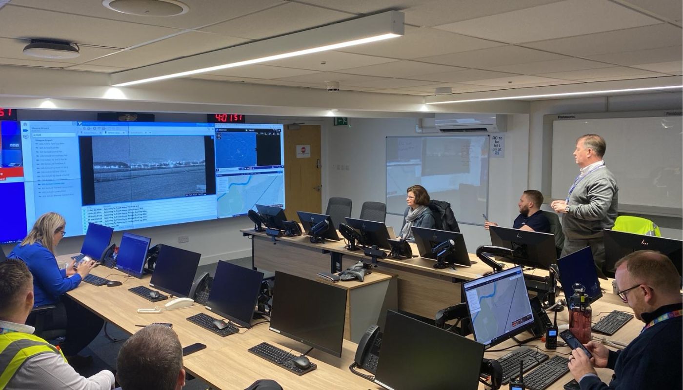 Mission Control for the Glasgow Airport trial flight